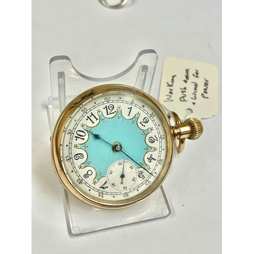 629 - A Vintage Waltham pocket watch. Working , winder needs to be pushed down to power movement.