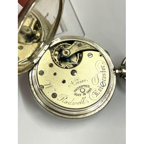 649 - A Silver Chronograph pocket watch, as found.