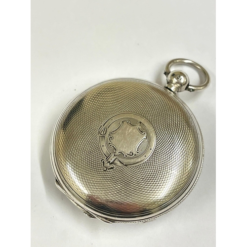 684 - An Antique silver fusee hunter pocket watch Edwin Vokes Bath , good balance as found .