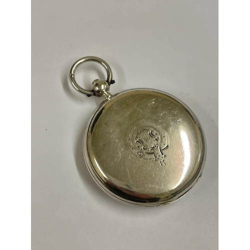 810 - A Silver full hunter pocket watch. As found, good balance.