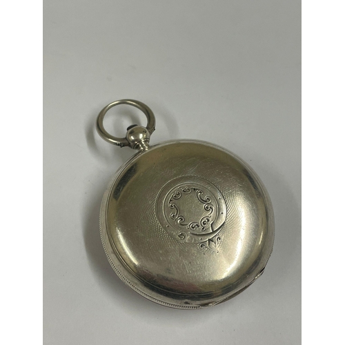 909 - A Silver gents full hunter fusee pocket watch W Ehrhardt London , good balance ,as found.