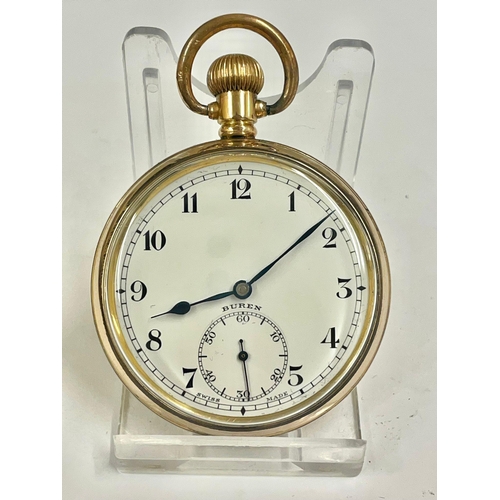 916 - A Vintage gents Buren Pocket Watch. In working oder.