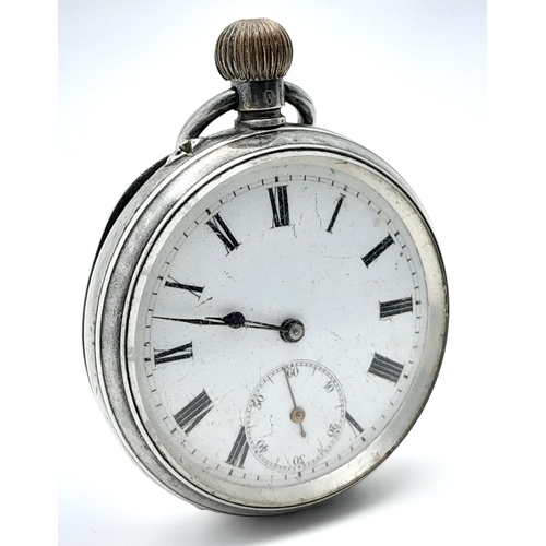 1183 - An Antique 935 Silver Pocket Watch. 4.5cm diameter. Not currently working so as found. 87g total wei... 