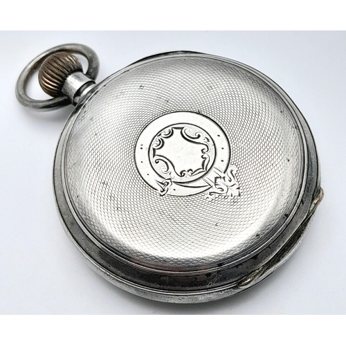 1183 - An Antique 935 Silver Pocket Watch. 4.5cm diameter. Not currently working so as found. 87g total wei... 