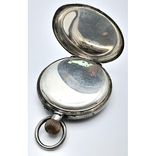 1183 - An Antique 935 Silver Pocket Watch. 4.5cm diameter. Not currently working so as found. 87g total wei... 