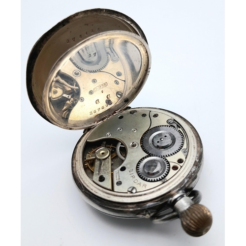 1183 - An Antique 935 Silver Pocket Watch. 4.5cm diameter. Not currently working so as found. 87g total wei... 