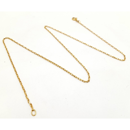 201 - A 9K Yellow Gold Disappearing Necklace. 44cm. 2.4g