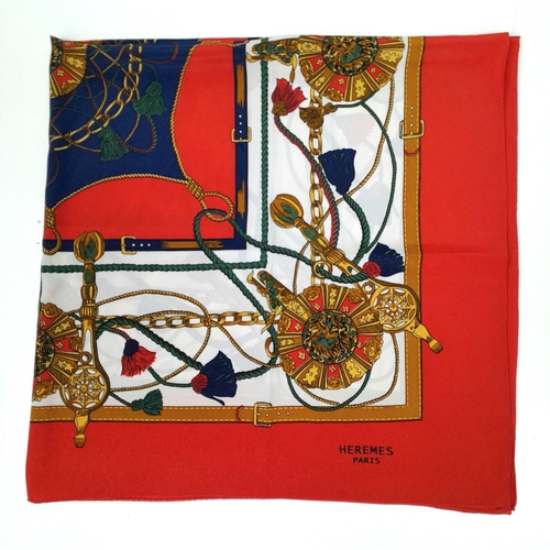 340 - WITHDRAW
Vintage Hermes, Paris 90cm Square Silk Scarf. Very Good Condition.