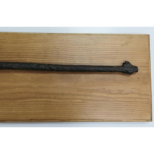 610 - A WW1 Battlefield Relic British SMLE Found Ypres, Belgium. Mounted onto wood.