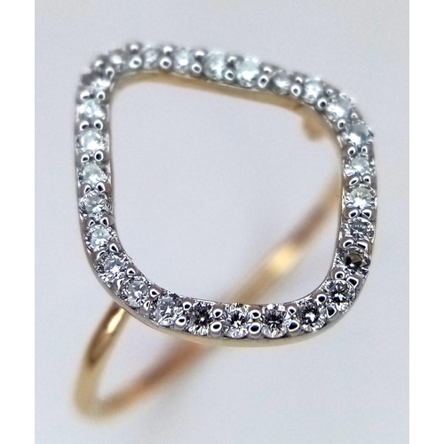 618 - A 14K YELLOW GOLD DIAMOND RING 0.7G SIZE I. Ref: 8904