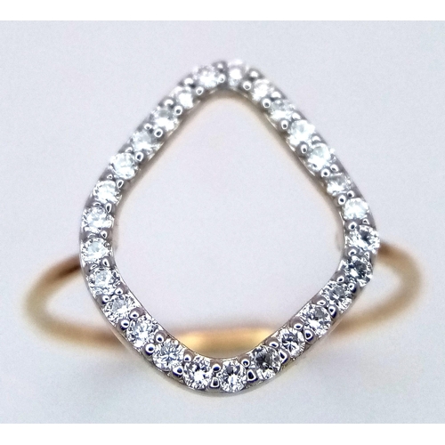 618 - A 14K YELLOW GOLD DIAMOND RING 0.7G SIZE I. Ref: 8904