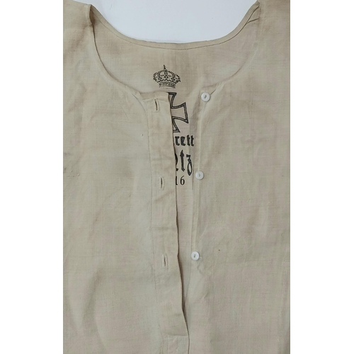 772 - A WW1 Imperial German Field Hospital Night Shirt Dated 1916.