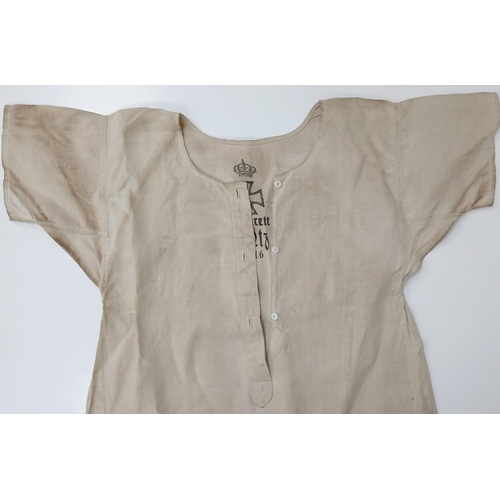 772 - A WW1 Imperial German Field Hospital Night Shirt Dated 1916.