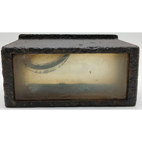 779 - A WW2 German Vision Block from a Tiger Tank. The glass has been etched with a picture of a Tiger Tan... 