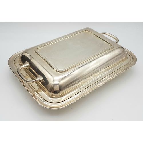 813 - A WW2 British Supermarine Works Silver Plated Serving Dish. This is the factory that made the Spitfi... 