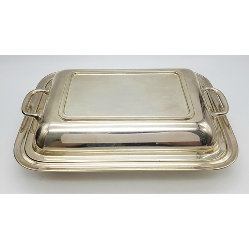 813 - A WW2 British Supermarine Works Silver Plated Serving Dish. This is the factory that made the Spitfi... 