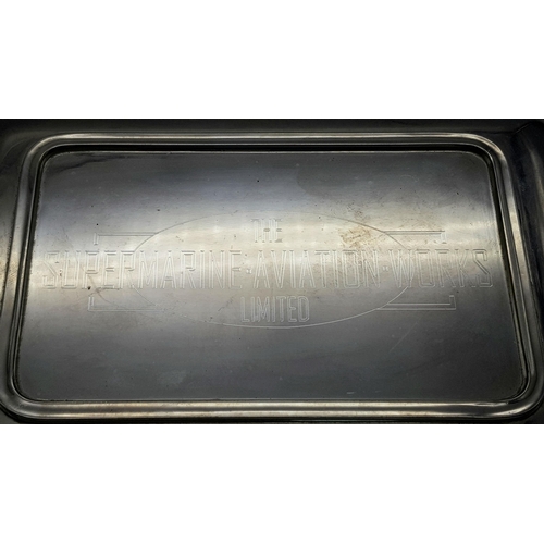 813 - A WW2 British Supermarine Works Silver Plated Serving Dish. This is the factory that made the Spitfi... 