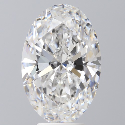 53 - 5.09CT OVAL SHAPED LAB-GROWN DIAMOND, COLOUR E, CLARITY VS2. COMES WITH IGI CERTIFICATE. MEASUREMENT... 