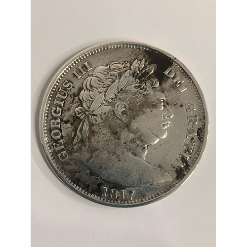 105 - 1817 GEORGE III SILVER HALF CROWN. Bullhead with full bust and laurel head. Very fine/extra fine con... 