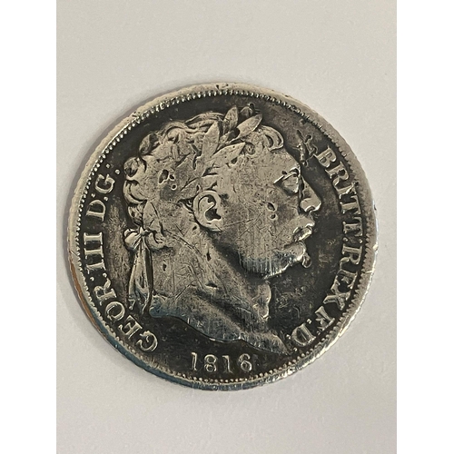 210 - 1816 GEORGE III SILVER SIXPENCE. Bullhead with bust. Laureate head. Fine/very fine condition. A litt... 