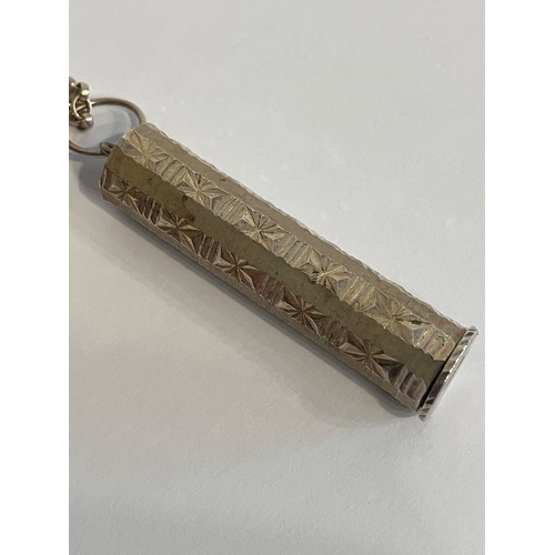 406 - Beautiful SILVER PRAYER HOLDER PENDANT. Cylinder form with Attractive Diamond cut pattern. Mounted o... 