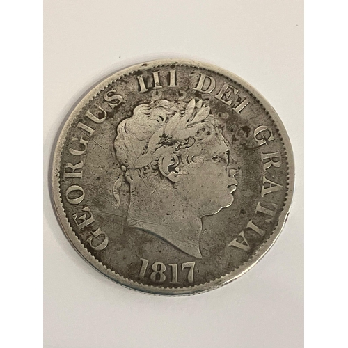 427 - 1817 GEORGE III SILVER HALF CROWN. Fine condition. Having clear definition and wording to both sides... 