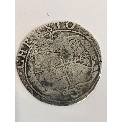 560 - CHARLES I  (1625 - 1649) hammered SILVER SHILLING. Worn condition.Tower Mintage.