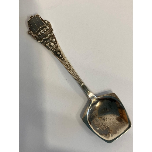 616 - 2 Rare Antique SILVER CONDIMENT SPOONS. To include large GEORGE III mustard spoon London 1816, Toget... 