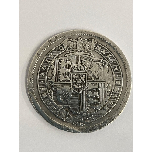 623 - 1816 GEORGE III SILVER BULLHEAD SHILLING. Fine condition. Light Blemish to face and edge at 3 o’cloc... 