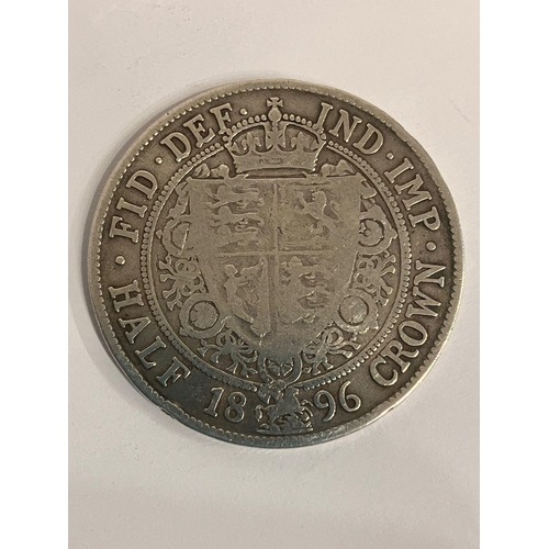 651 - 1896 SILVER HALF CROWN. Fine condition. Almost very fine condition. Please see pictures.