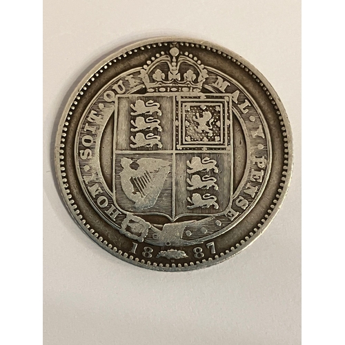 658 - 1887 SILVER SHILLING. Queen Victoria Golden Jubilee Mintage. Very fine condition.