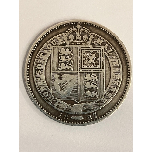 658 - 1887 SILVER SHILLING. Queen Victoria Golden Jubilee Mintage. Very fine condition.