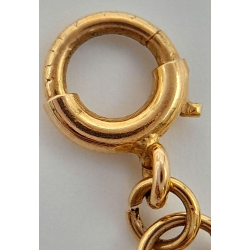 111 - A 14K Yellow Gold Chinese Symbol Link Bracelet. 17cm. 4.9g weight.