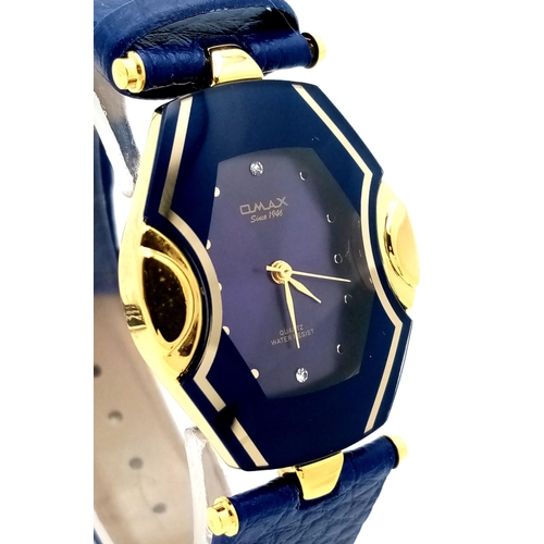 237 - A very elegant and sophisticated unusual unisex watch by OMAX, hexagonal case 35 x30 mm with convex ... 