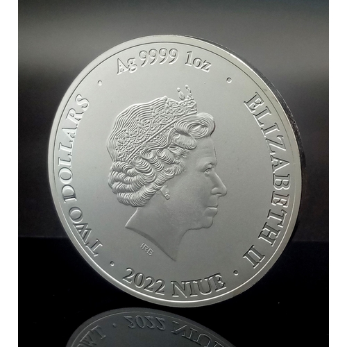 705 - A Mint Condition, Fine Silver (.9999) 1 Ounce (31.44 grams) 2022 Queen Elizabeth ‘Bitcoin’.