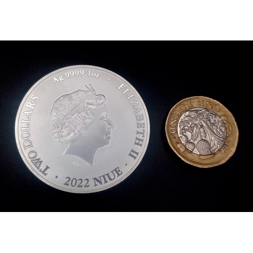 705 - A Mint Condition, Fine Silver (.9999) 1 Ounce (31.44 grams) 2022 Queen Elizabeth ‘Bitcoin’.