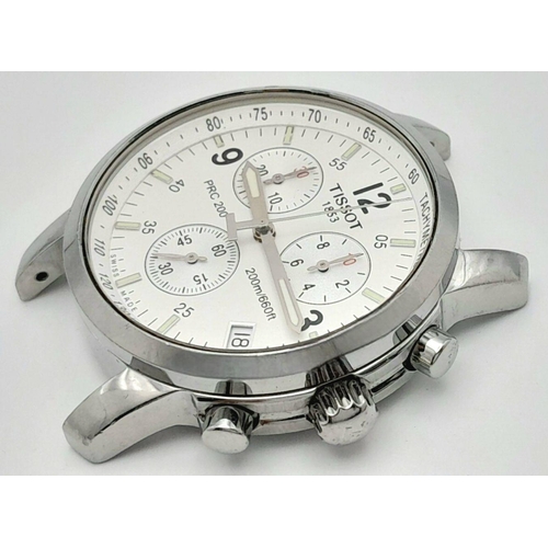 1021 - A Tissot PRC 200 Chronograph Quartz Watch Case. 41mm. Needs a battery so as found