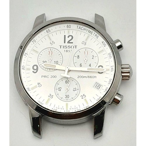 1021 - A Tissot PRC 200 Chronograph Quartz Watch Case. 41mm. Needs a battery so as found