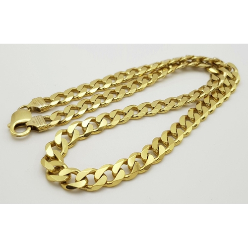 139 - A Stylish Gold Tone, Solid Silver 925 Heavy Curb Chain Necklace, 64.4 grams, 50cm. In excellent cond... 