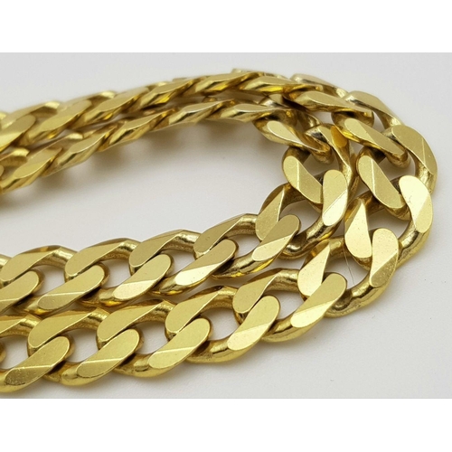 139 - A Stylish Gold Tone, Solid Silver 925 Heavy Curb Chain Necklace, 64.4 grams, 50cm. In excellent cond... 