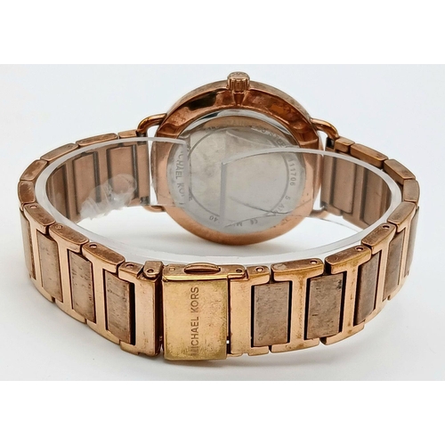 816 - A Rose Gold Tone Michael Kors Quartz Watch Model MK3640. 37mm Case. New Battery Fitted December 2024... 