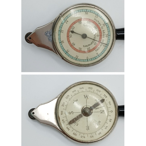 1307 - A Vintage Map Measurer, Compass and Car Spark Plug Tester! Comes with original packaging. 11cm.