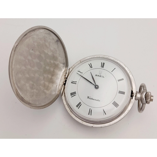 617 - A WW2 German Patriotic Pocket Watch. Made by Briel. Working.