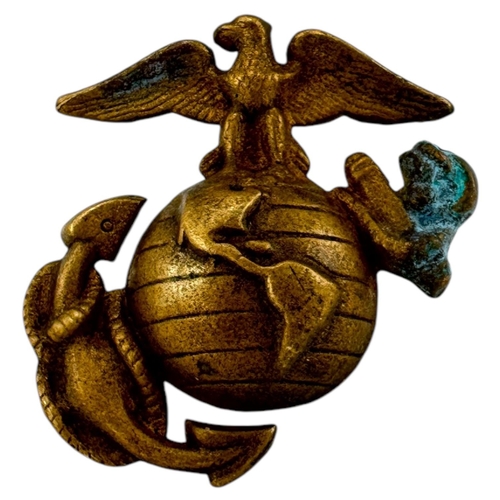 1111 - A US Marine Corps (USMC) Eagle, Globe, and Anchor Cap Badge. Approximately 4.5 cm height x 4.5 cm wi... 