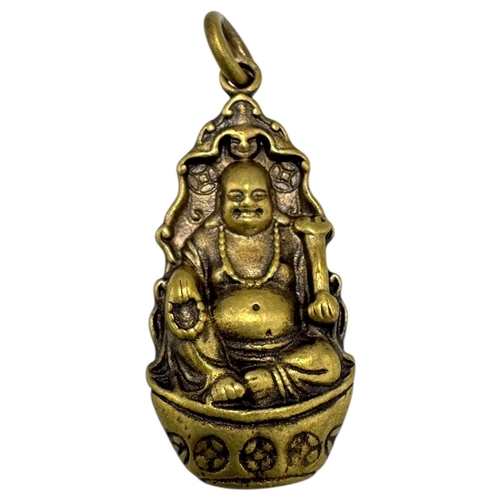 1187 - An antique gilded Chinese Buddha Pendant. Approximately 4 cm length x 2 cm width. Please see photos ... 