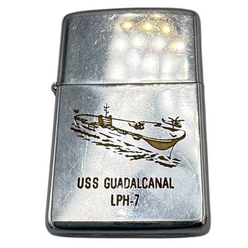 1299 - A Vietnam war era 1966 USS Guadalcanal LPH-7 Zippo Lighter, inscribed with 