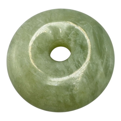 898 - A large vintage Chinese Green Jade Disc Pendant. Excellent condition with no visible stains or damag... 