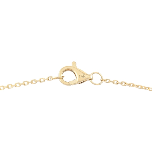 1167 - A 14K Yellow Gold 1.0ct Diamond Quatrefoil Station Necklace. Features a golden chain with diamond-st... 