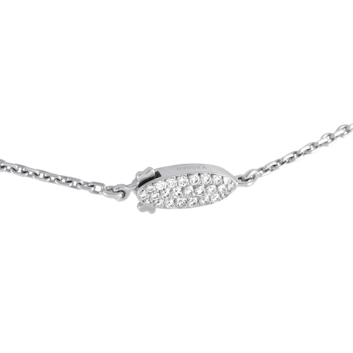 137 - A Cartier 18K White Gold 1.85ct Diamond Heart Necklace. Add charm and sophistication to any ensemble... 