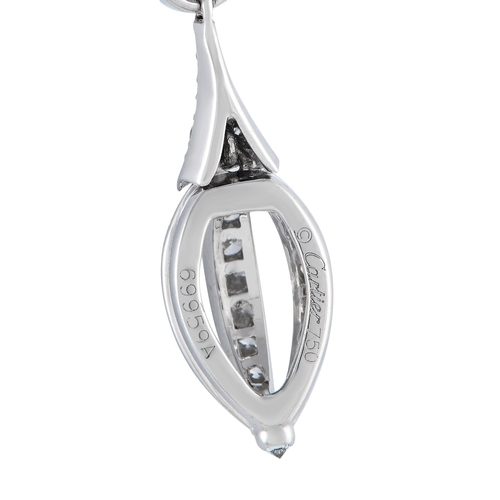 137 - A Cartier 18K White Gold 1.85ct Diamond Heart Necklace. Add charm and sophistication to any ensemble... 